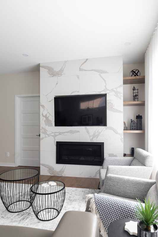 Projet Bariott - Salon - Ébénisterie Armoires Créabec inc.